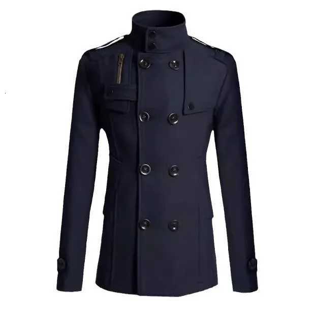 Mens Wool Blend Overcoat MidLength Trench Coat Man Autumn And Winter Mans Slim Fit OvercoatT251025