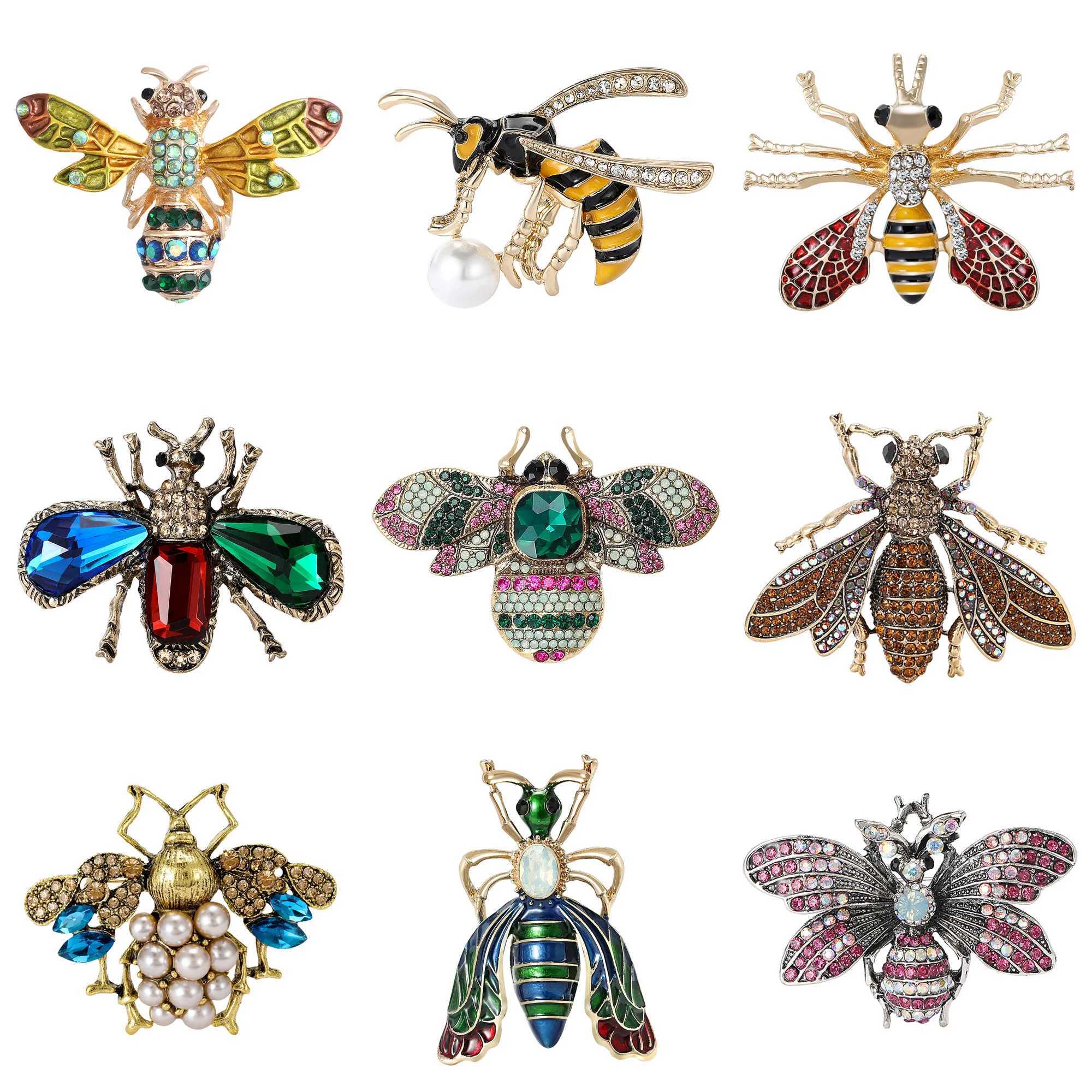 Classic Rhinestone Bee Brooches for Women Unisex Enamel Insect Pins Necklace Office Party Friend New Gifts Jewelry Accessories J251115