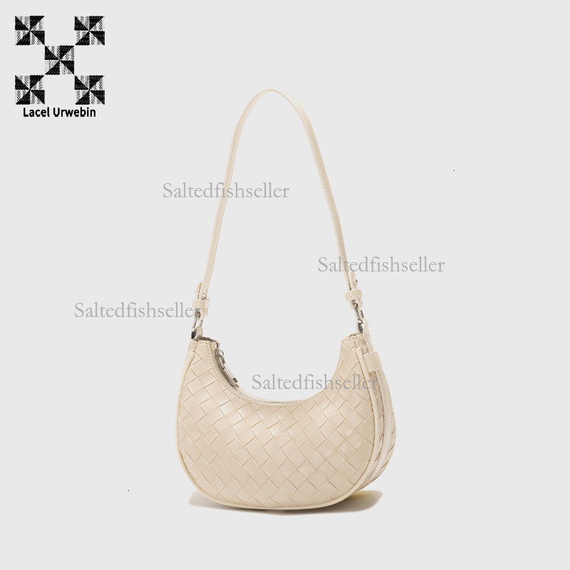 Lacel Urwebin Designer Luxury Knitted Crescent Handbag Fashion New Style Versatile High End Casual Simple Diamond Grid Single Shoulder Crossbody Bag