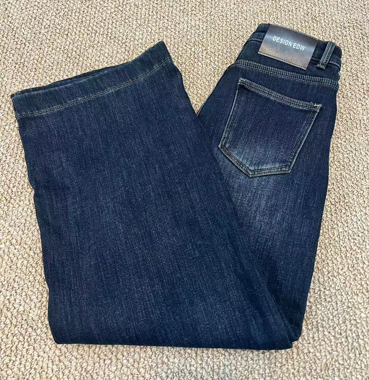 Women's Warm Fleece-Lined Wide-Leg Jeans - Loose Casual Fit, Soft & Cozy, Perfect for Keeping Warm in Autumn and Winter Daily Life 18517