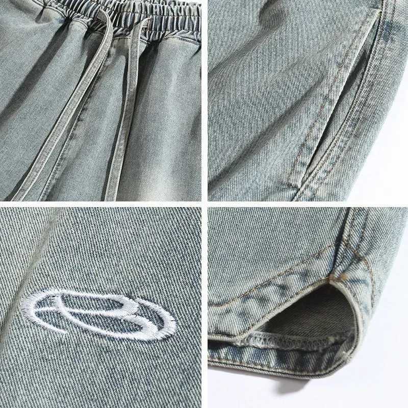 Summer Baggy Distressed Denim Shorts For Men Basic Casual Streetwear Short Jeans Embroidery Hip Hop Fashion Y2K Jorts BermudaXJ251025