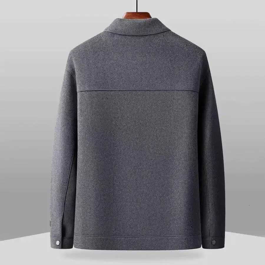 2025 AutumnWinter New Mens Double sided Intimate Coat Jacket with 70 Wool Content Thickened Warm Business Leisure CoatT251025