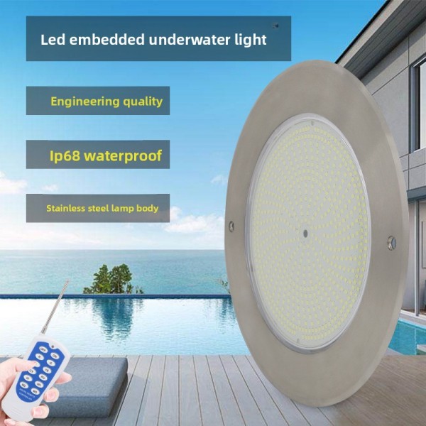 LED Pool Wall Light, Stainless Steel Waterproof Underwater Light with Recessed Design, Round Landscape Lighting for Swimming Pool, Fountain, Pond Deco