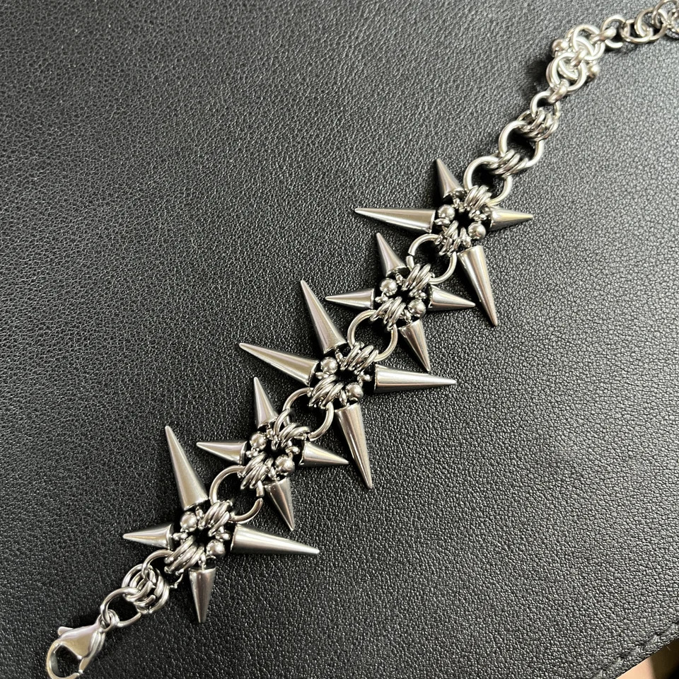 Punk Grunge Rock Rivet Chain Earrings Cool Fashion Handmade Geometric Necklace Goth Charm Jewelry Hip Hop Accessories 251023