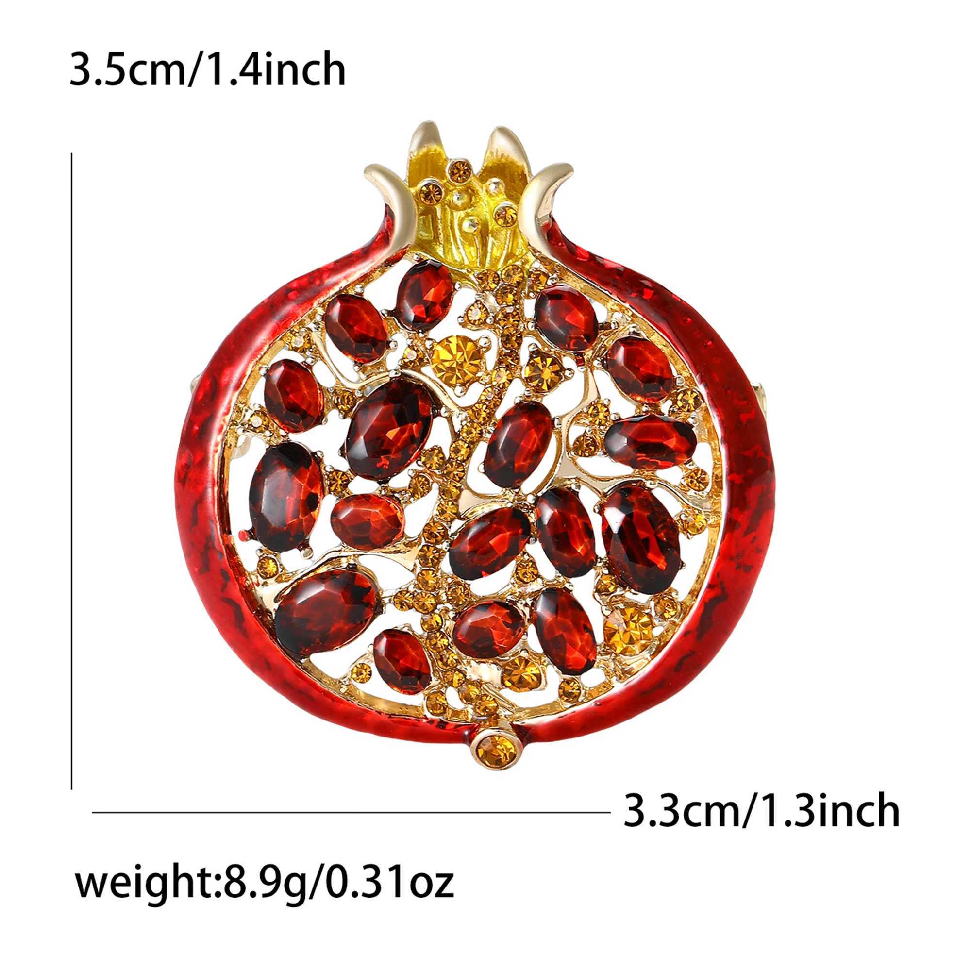 BeautBerry Luxury Rhinestone Pomegranate Brooches for Women Enamel Fruit Plant Pins Casual Party Accessories New Gifts Friends J251115