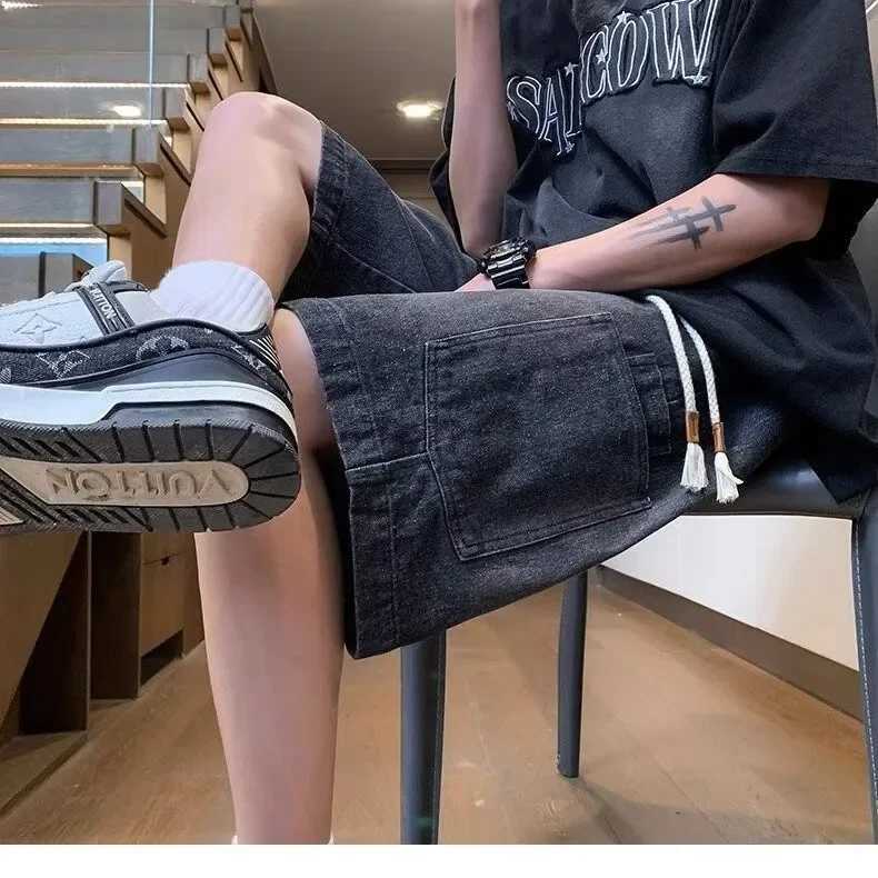 Summer Thin American High Street Washed Casual Loose Mens Denim Shorts Workwear FivePoint Pants Large Size Cool StyleXJ251025