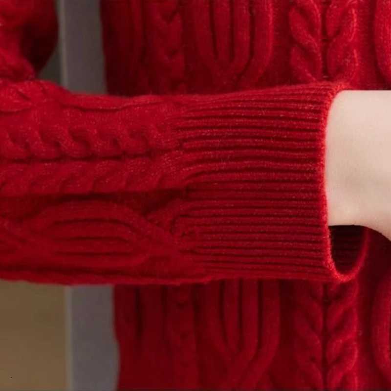 2025 Casual Knitted Long Sleeve Womens Sweater New Cashmere Womens Oneck Pullover Autumn and Winter Loose Solid Color TopsT251025