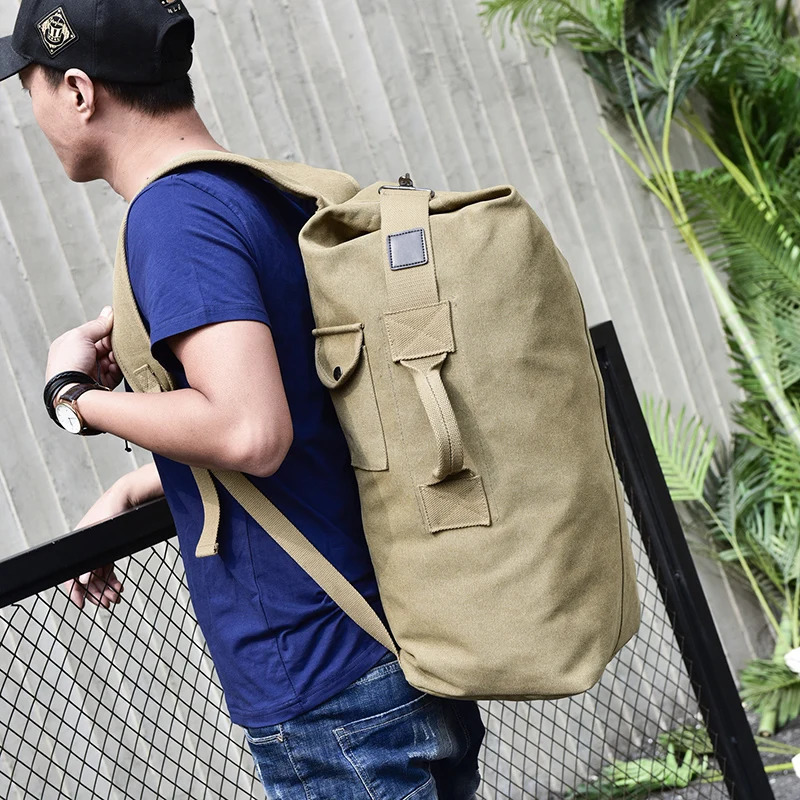 Large Capacity Rucksack Man Travel Bag Mountaineering Backpack Male Luggage Canvas Bucket Shoulder Bags for Boys Men Backpacks 251021