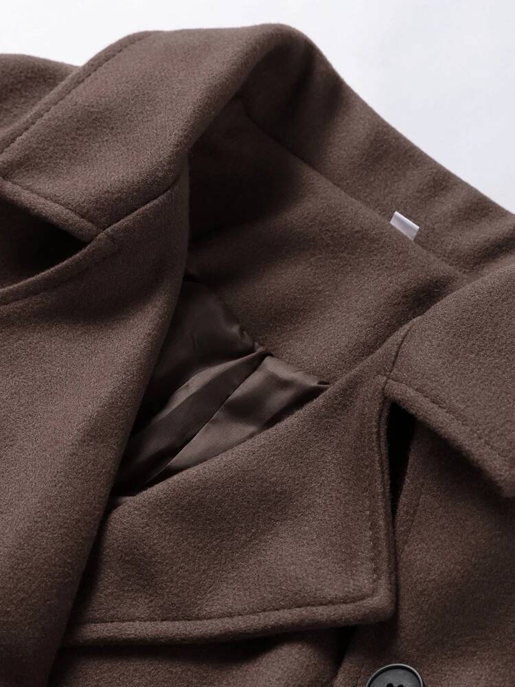Solid Short Trench Coats For Women Lace Up Double Breasted Full Sleeves Jackets 2025 Autumn Winter Fashion High Streetwears Lady dongdumaoyi