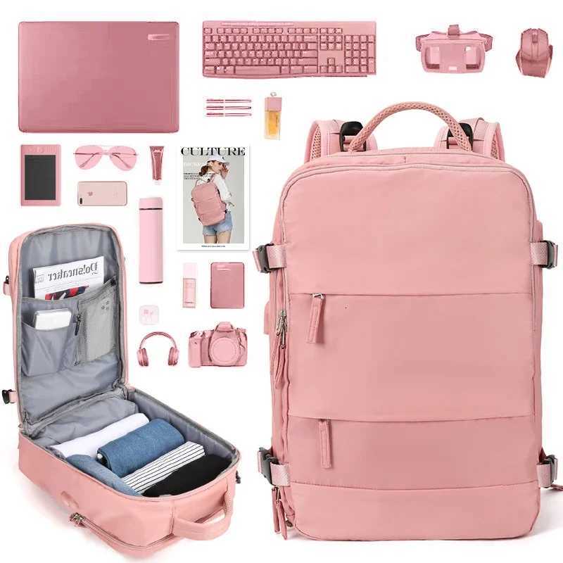 New Womens Travel Backpack Airplane Large Capacity MultiFunction Luggage Lightweight Waterproof Casual Bag Notebook Bagpacks W251025