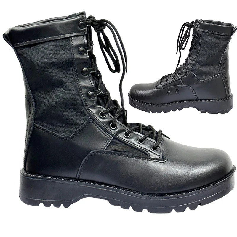 Leather Man Tactical Combat Boots Men Outdoor Hiking Desert Boots Breathable Male Ankle Boots 251023