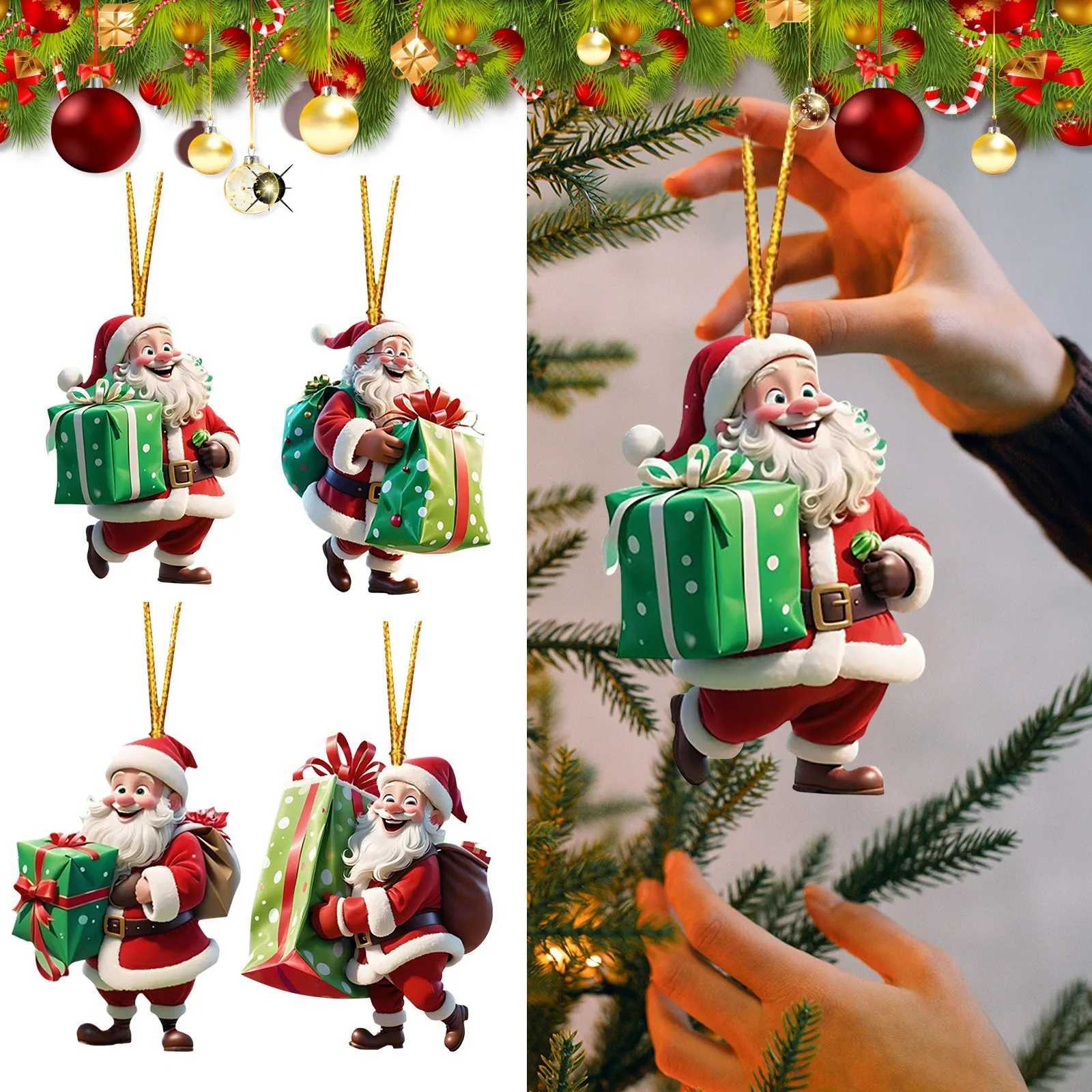 7pcsSet Christmas Tree Hanging Ornament Christmas Window Decor Festive Santa Claus Hanging Decorations for Christmas Tree C251024