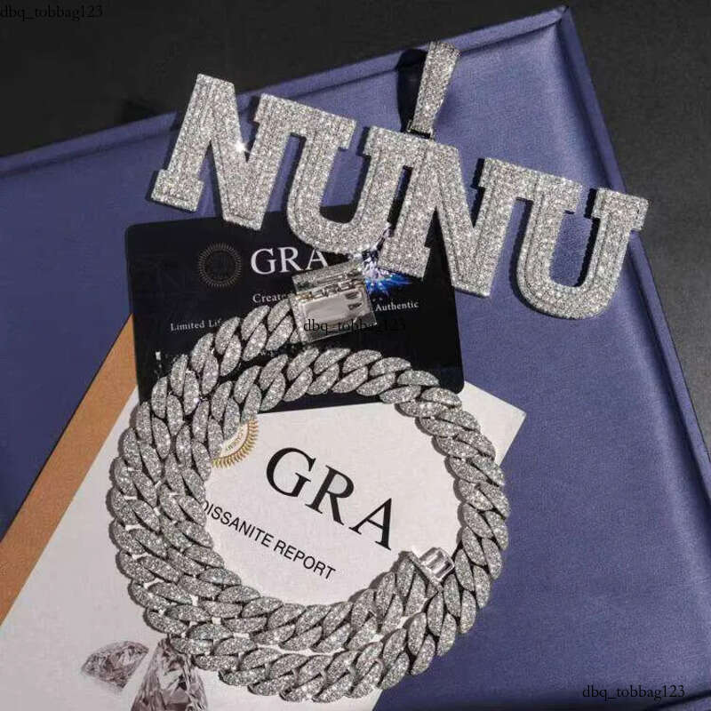 Personalized alphanumerical name pendant Sterling Sier Vvs Mosanite Guba chain hip-hop man necklace 111
