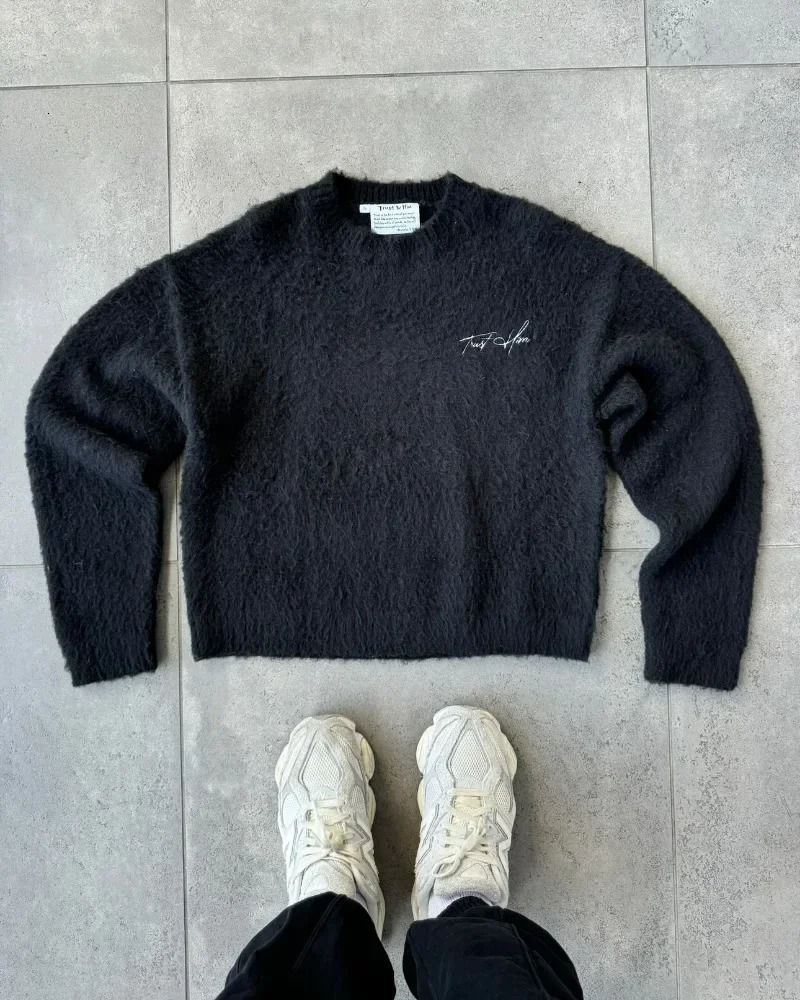 Y2k Harajuku Punk Loose casual sweater Gothic street Fashion Street couple crewneck knitwear Street hip Hop vintage pullover 251020