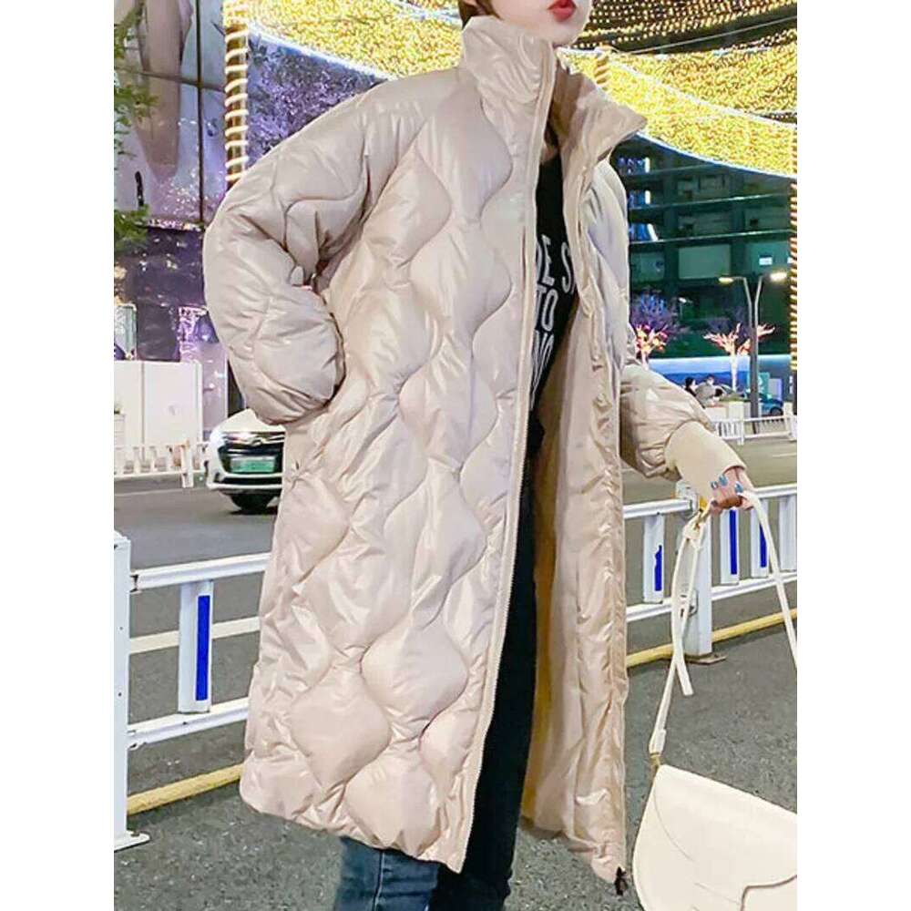Coat For Women Women's Long Standing Collar 2022 New Korean Bright Face Over Knee Jacket Winter Parka Coats Designer Women