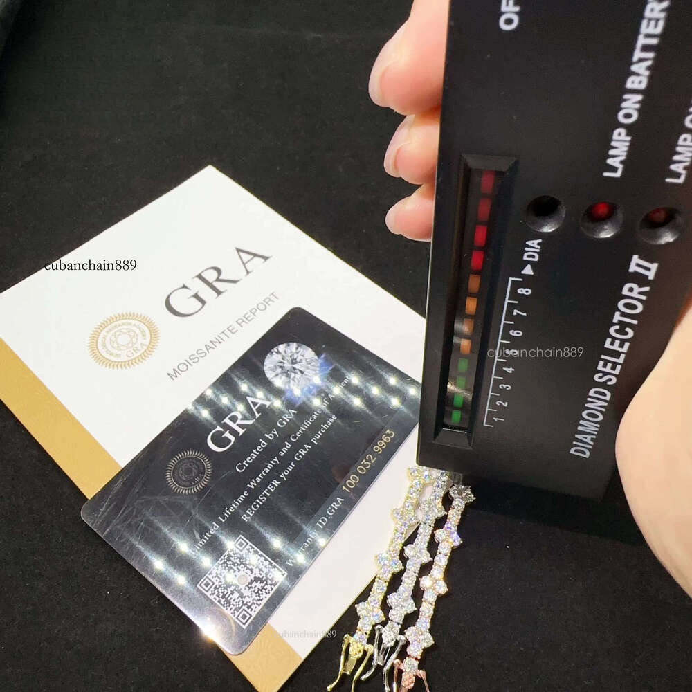 Hot Selling Sterling Sier Lab Dia Iced Out Vvs Moissanite Hip Hop Jewelry Tennis Chain BraceletFree of charge delivery