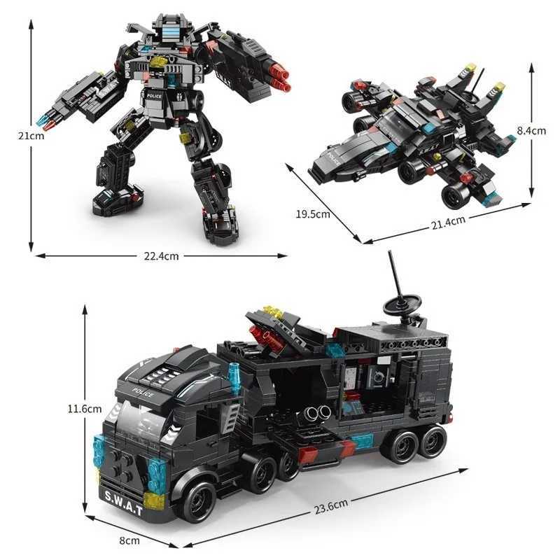 Compatible with 585Pcs CiTY Police Station SWAT Truck Car Building Blocks DIY Toys for Boys Kids Gifts C251023