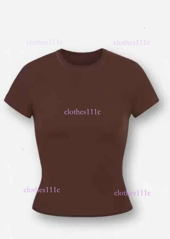 Kim Top T-Shirt Short Sleeve Stretch Slim Kylie With Thread Pure Cotton Round Neck Base