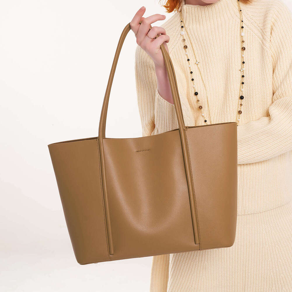 Luxury bag Niche Tote Genuine Leather Women s New Large Capacity Handbag High end Cowhide Commuter Underarm Shoulder Bag