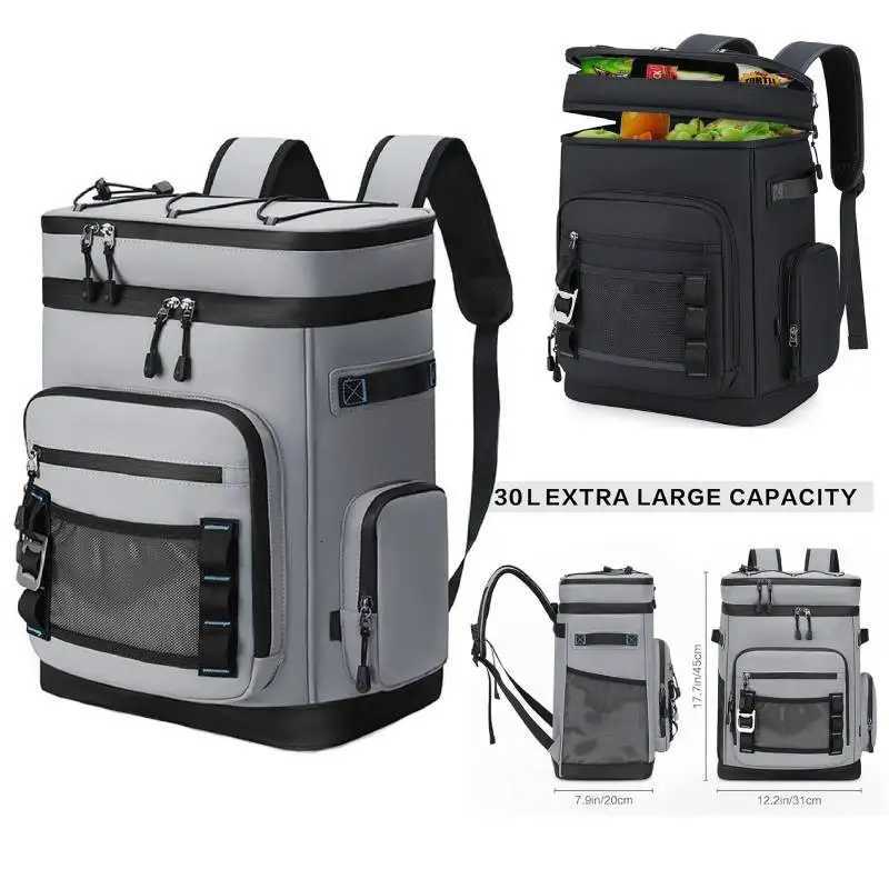 30L Insulated Backpack Multipupose Lunch Rucksack Outdoor Travel Camping Fishing Beach Picnic Thermal Bag Large Hiking Bags W251025
