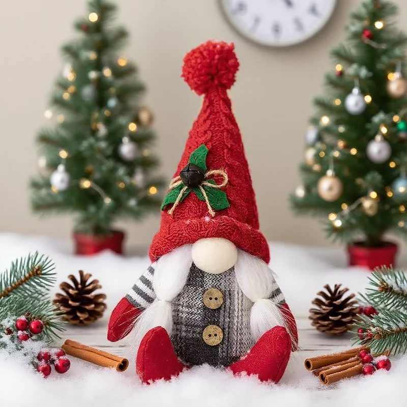 New Christmas s Plush Santa Doll Christmas Ornaments Cute Knitted Hat Faceless Christmas Decorations for Home Navidad C251024