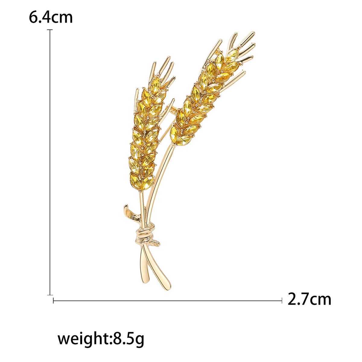 BeautBerry 10pcs Women Rhinestone Ear of Wheat Brooches Plant Pins 5color Unisex Office Party Casual Accessories Gifts J251115