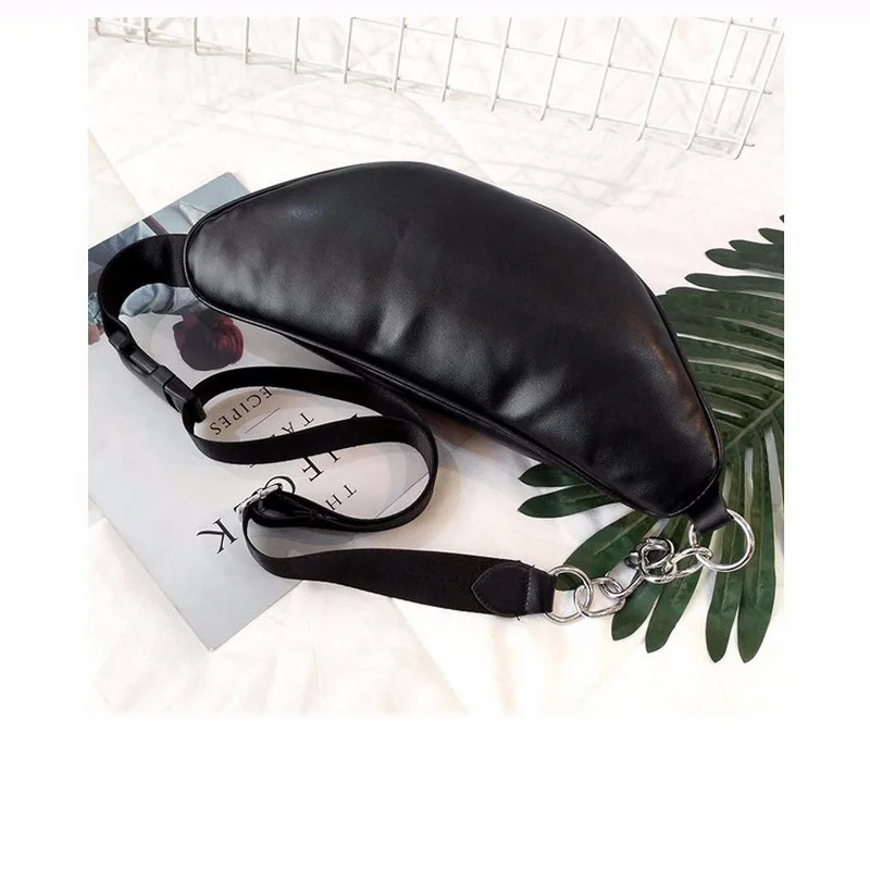 Solid PU leather handbag Women chest Pack Punk Bag Womens Belt Waist Bag Women Waist Pack cell phone Bags 251023