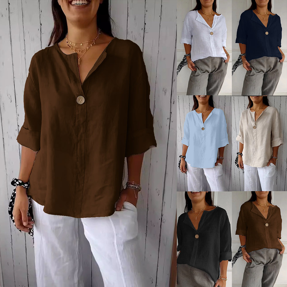 2025 Autumn Winter Womens Shirt Solid Color Fashion Casual Loose Top TShirt for Women