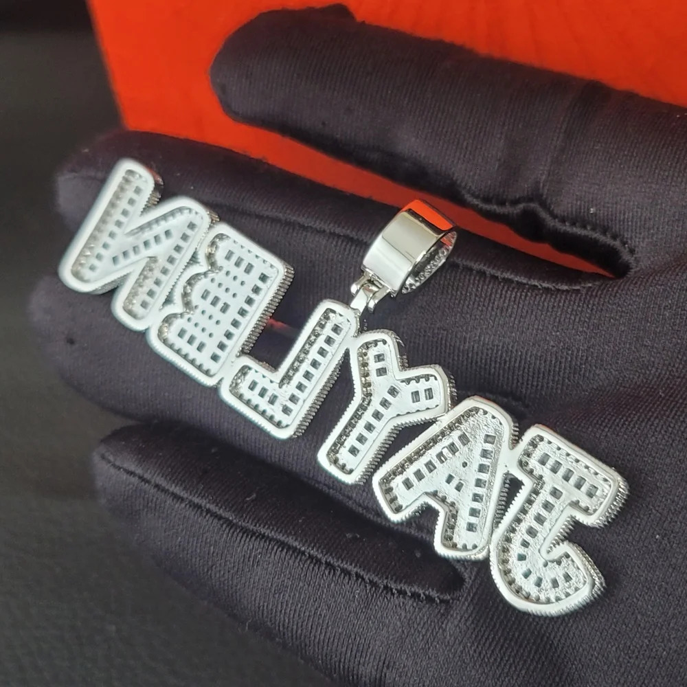 Hip Hop Cubic Zircon Custom Name Iced Out Letter Necklaces Cubic Zirconia For Men Women Jewelry Personalized For Her Gifts 251023