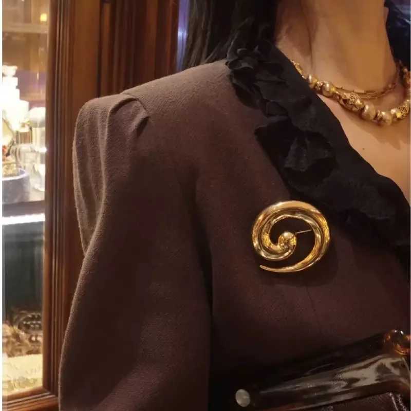 Wulibaby Stainless Steel Geometric Brooches For Women 2color Simple Style Brooch Pins Gifts J251115