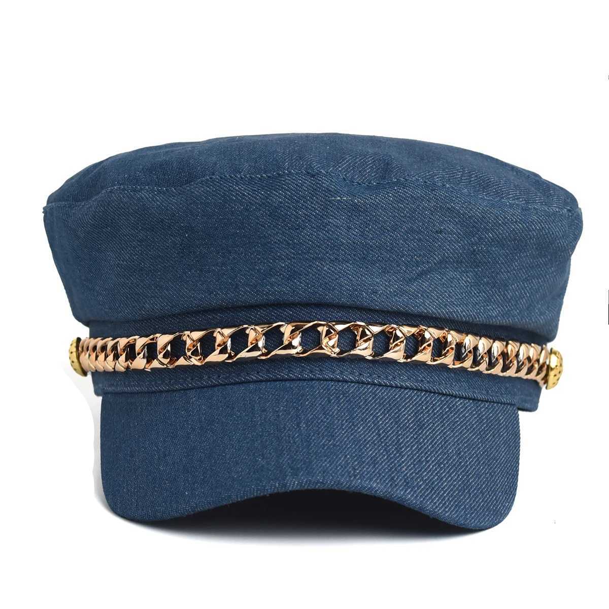 Fashion Denim Beret Korean Style Newsboy C Denim Octagonal Hat Artist Hat British Style Retro Painter Hat Autumn Y251025
