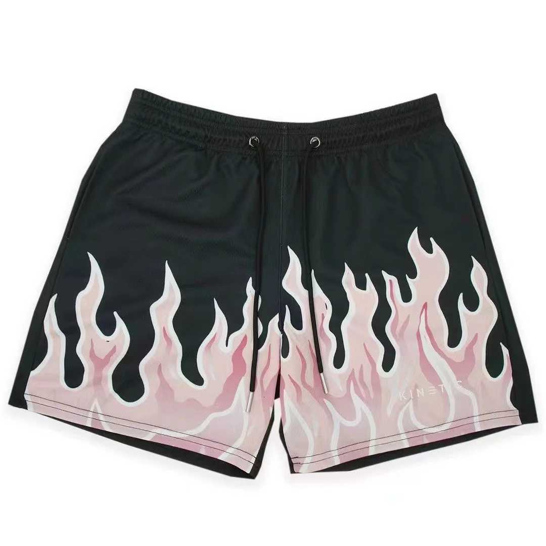 2025 Breathable Men Shorts GYM Basketball Running QuickDrying Shorts Baggy Flame Print Fashion Shorts Summer ShortsXJ251025