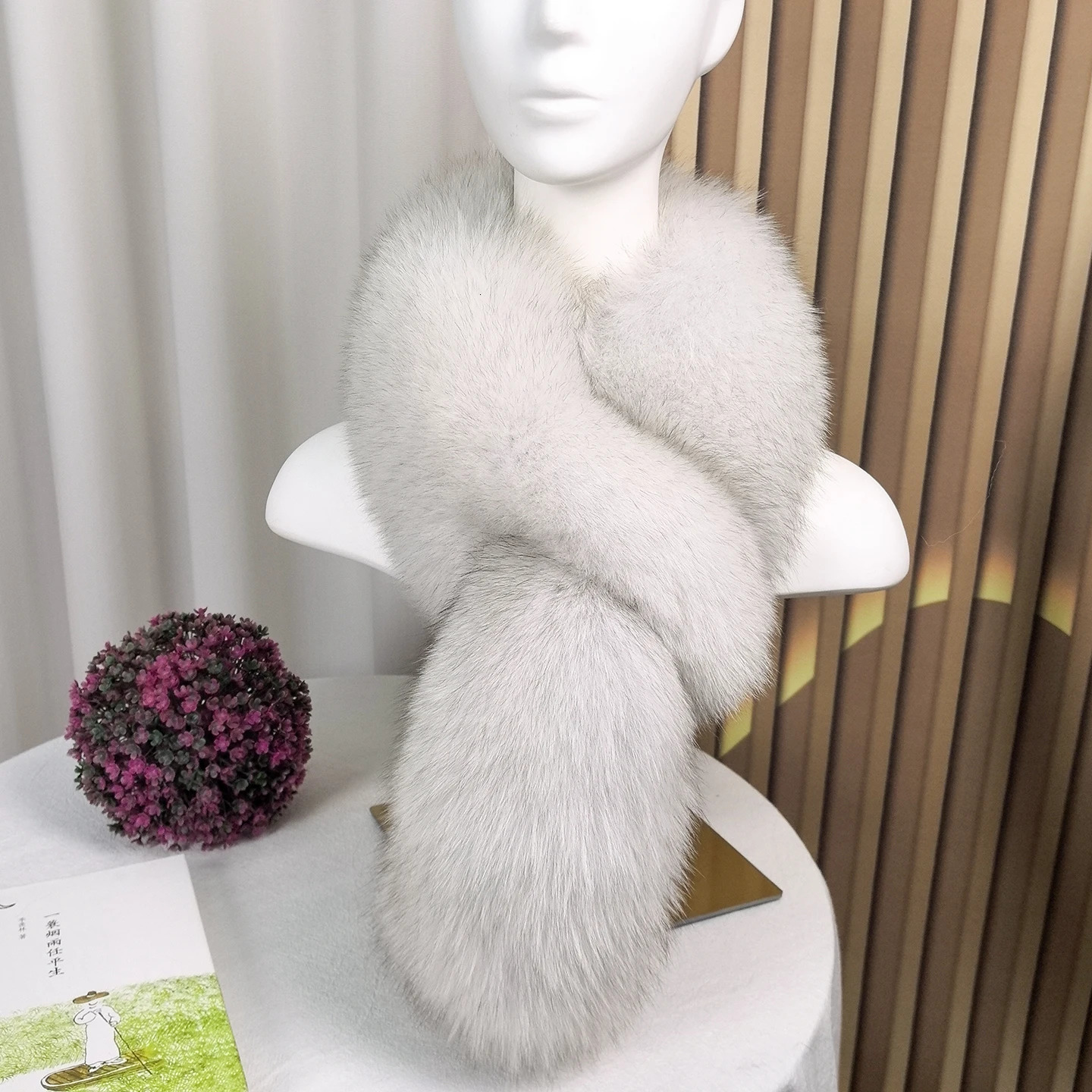Besfilin DoubleSided Real Nature Fox Fur Scarf Womens Thick Warm Neck Warmer Fur Collar Autumn Winter Fashion Accessory 251020