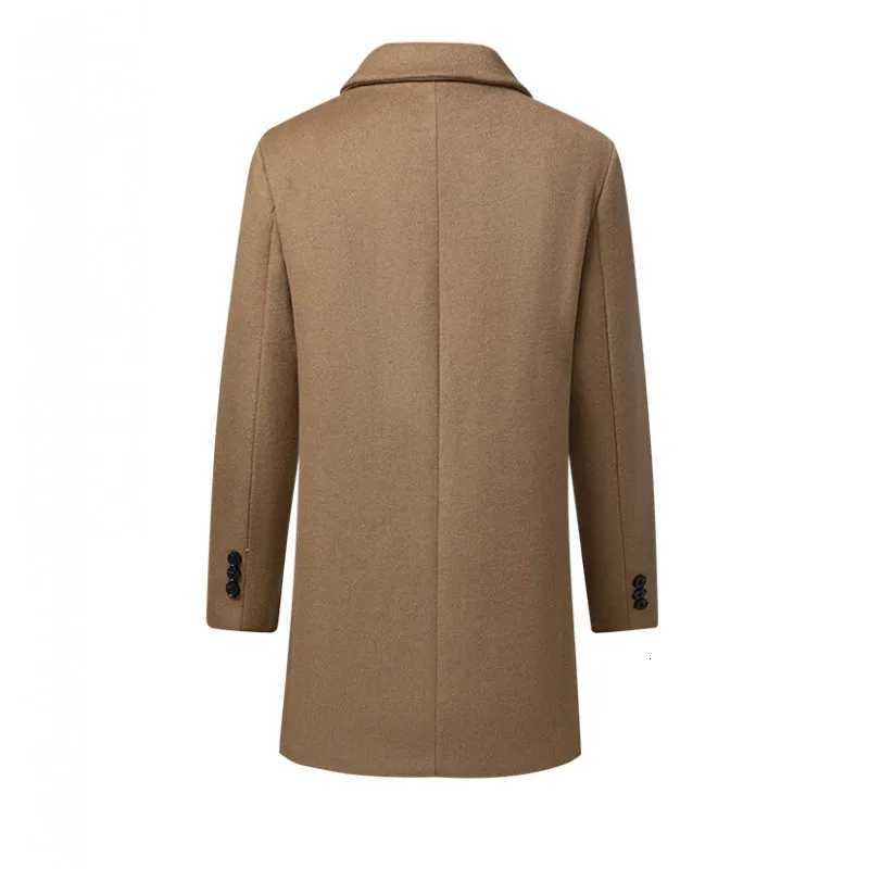 Highquality mens fashionable and stylish solidcolor casual autumn and winter coat with wool and cotton midlength coatT251025