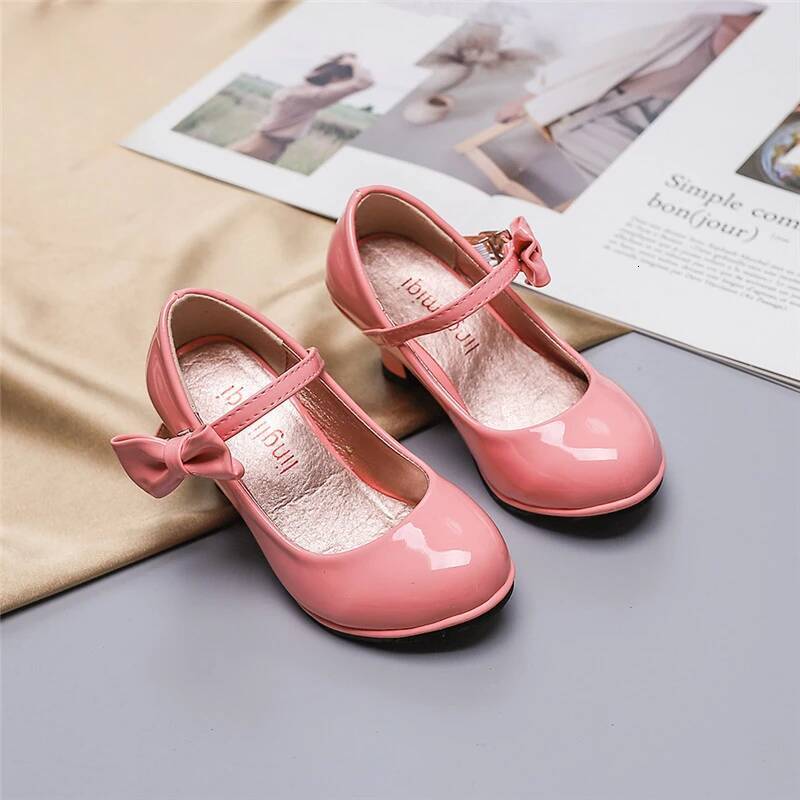 Girl's High Heel Spring Autumn Children's Leather for School Performance Kids Fashion Causal Princess Dress Shoes ddmyshoesvip
