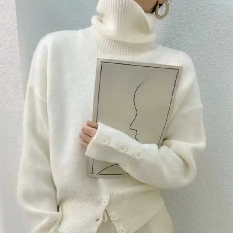 Turtleneck Pullover Sweater Women Knitted Shirts Autumn Winter Female Fashion Long Sleeve Elastic Casual Sweaters Tops KnitwearT251025