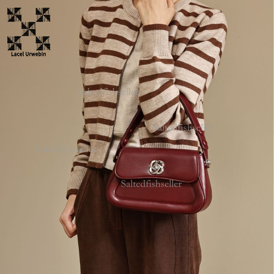 Lacel Urwebin Designer Autumn/winter New Women's Handbag Fashion Metal Flip Up Three Dimensional Commuter Shoulder Cross Shoulder Small Square Ba