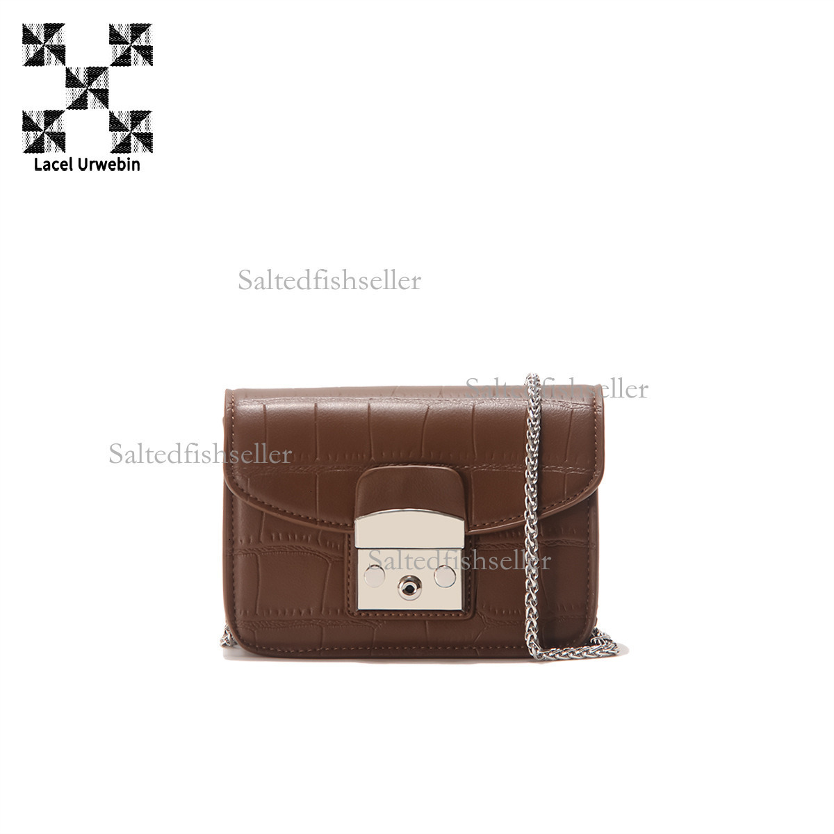 Lacel Urwebin Designer Luxury Crocodile Pattern Handbag Fashion Trend Small Fragrant Style Chain Mini Metal Buckle Single Shoulder Crossbody Bag Small