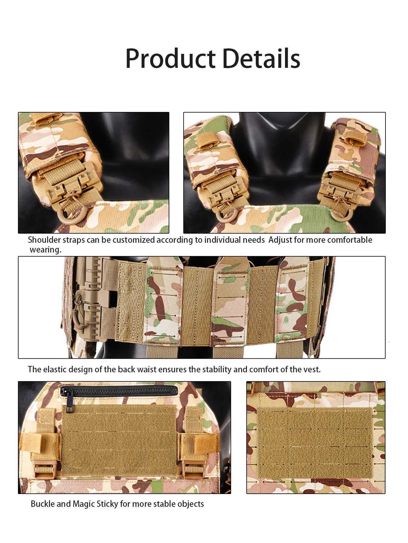 Outdoor multifunctional laser quick rease vest that can be quickly reased from the shoulders and waist Y251022