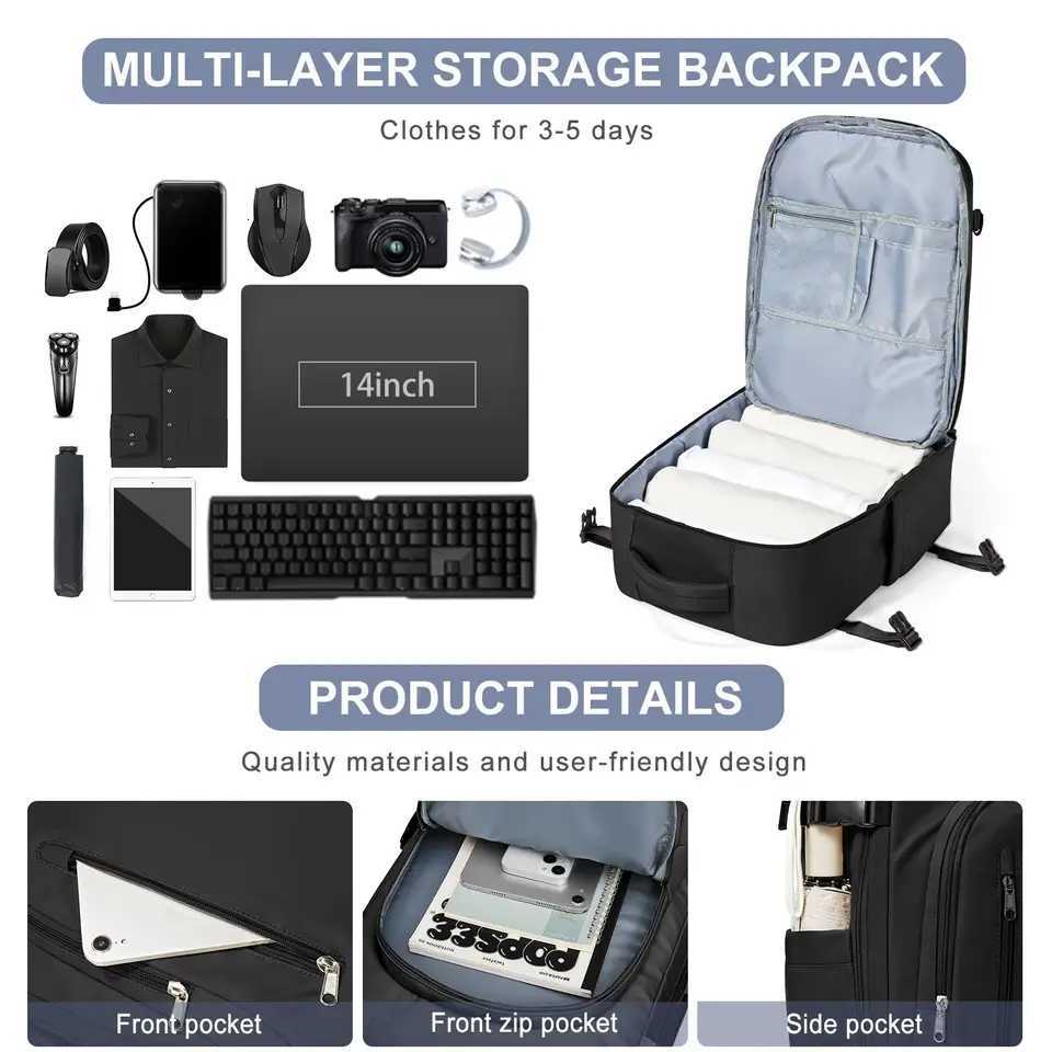 Easyjet 45x36x20 Cabin Bag Travel Backpack for Men Women Hand Luggage Laptop Bag adult female backpack Waterproof Cabina mochila W251025
