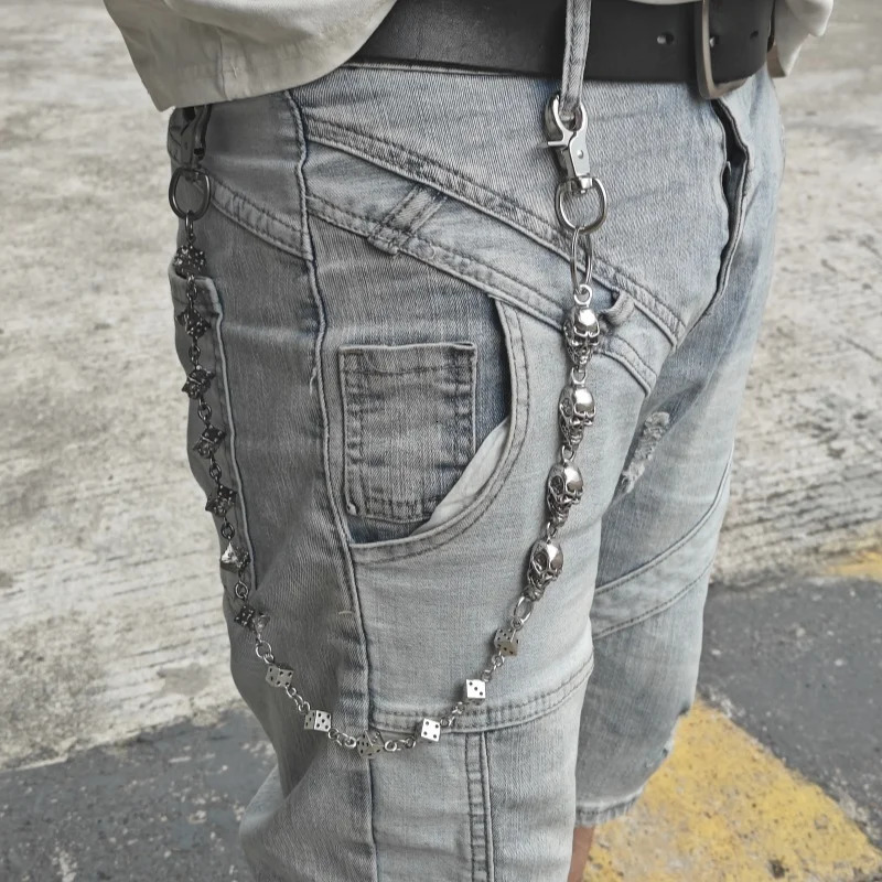 Retro DIY Dice Put Together Skull Pants Chain Y2K Fashionable Men And Women Ones Waist Accessories Holiday Gifts 251023