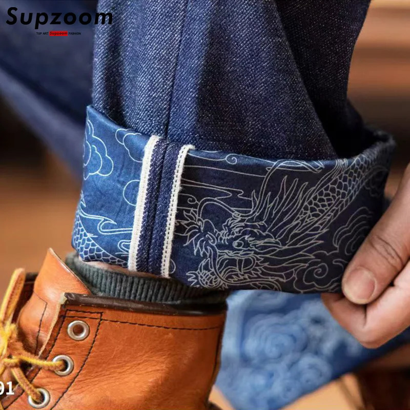 Supzoom Arrival Top Fashion Autumn Zipper Fly Stoashed Casual Retro Cargo Denim Pockets Cotton Jeans Men 251017
