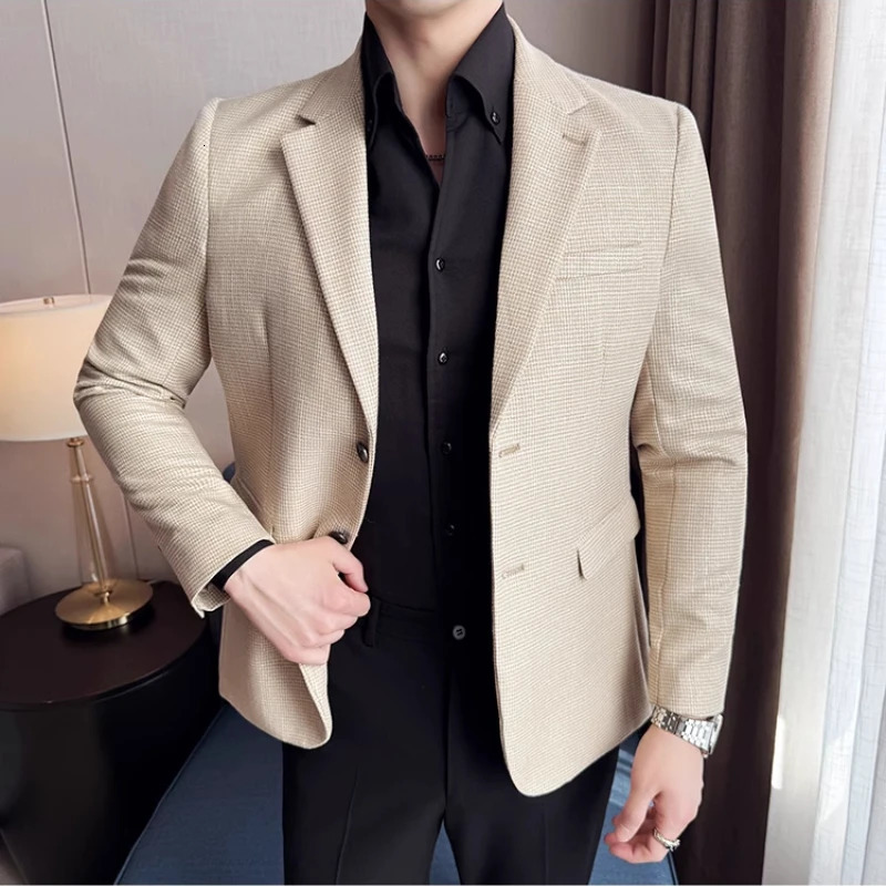 Men Suit Jacket Blazer Hombre Highquality Fashionable and Elegant Men Business Slim Fit Suit Jacket Social Party Formal Jacket 251023