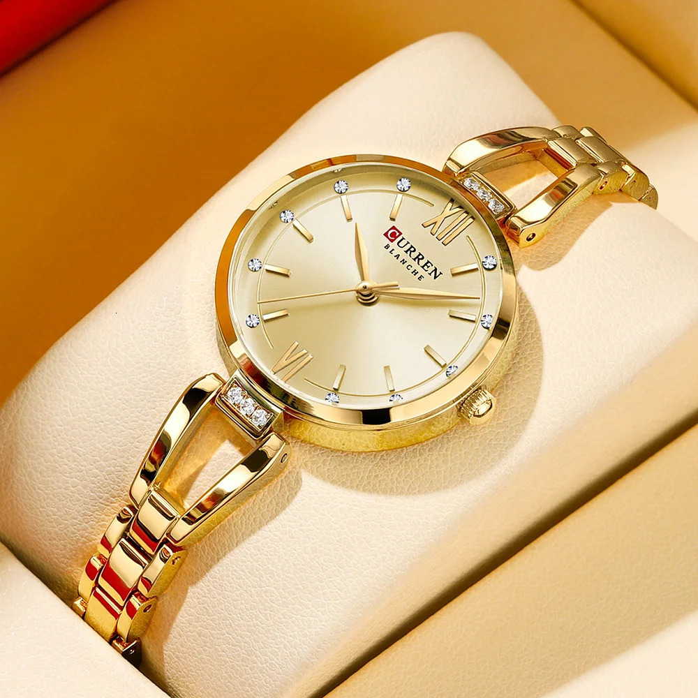 CURREN Hight Quality Quartz Watch Fashion Charming Rhinestones Stainless Steel Band Womens Wristwatches 251021
