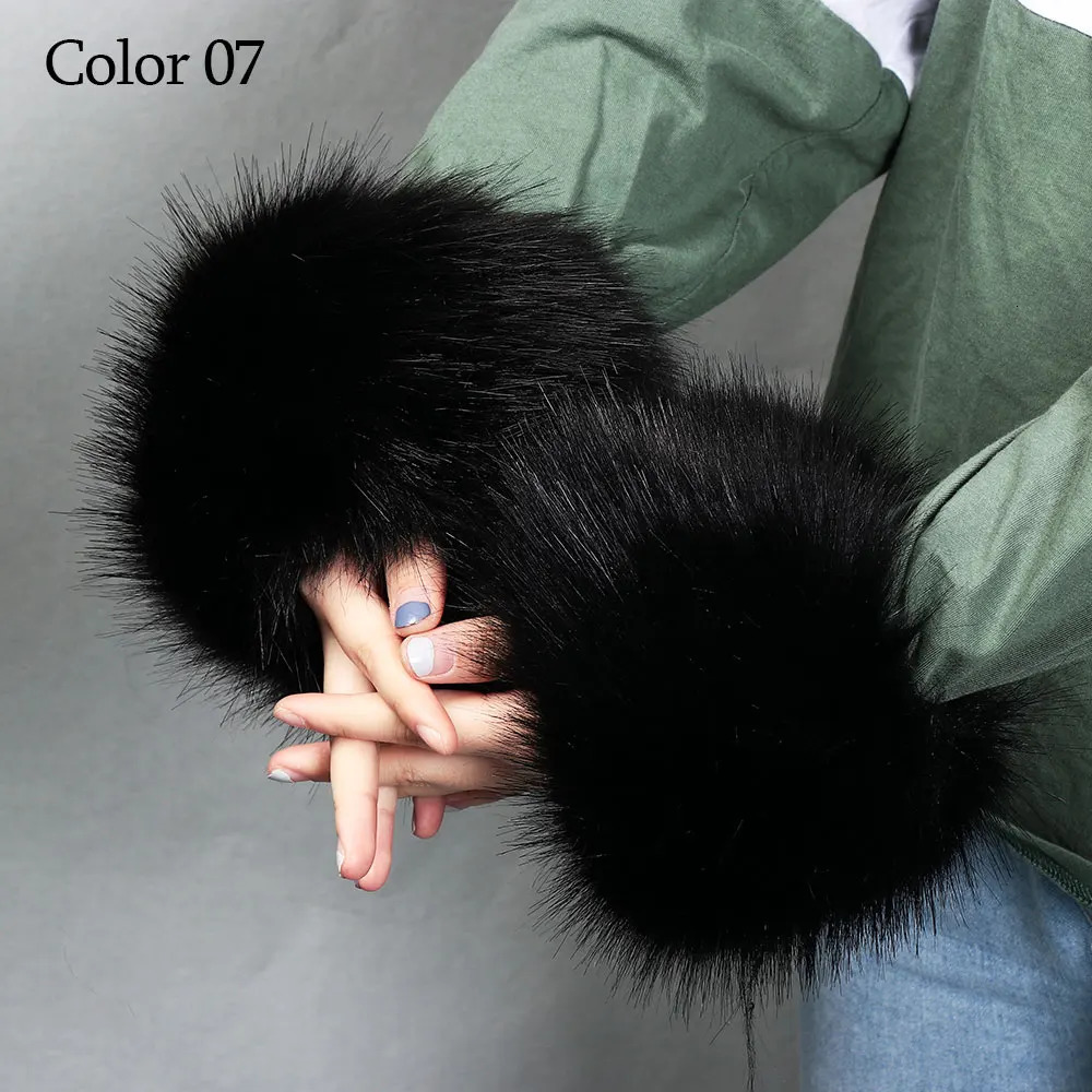 1 Pair of Plush Cuff Faux Fox Fur Cuff Multicolor Windproof Oversleeve Wrist Winter Soft Warmer Wristband Apparel Accessories 251023