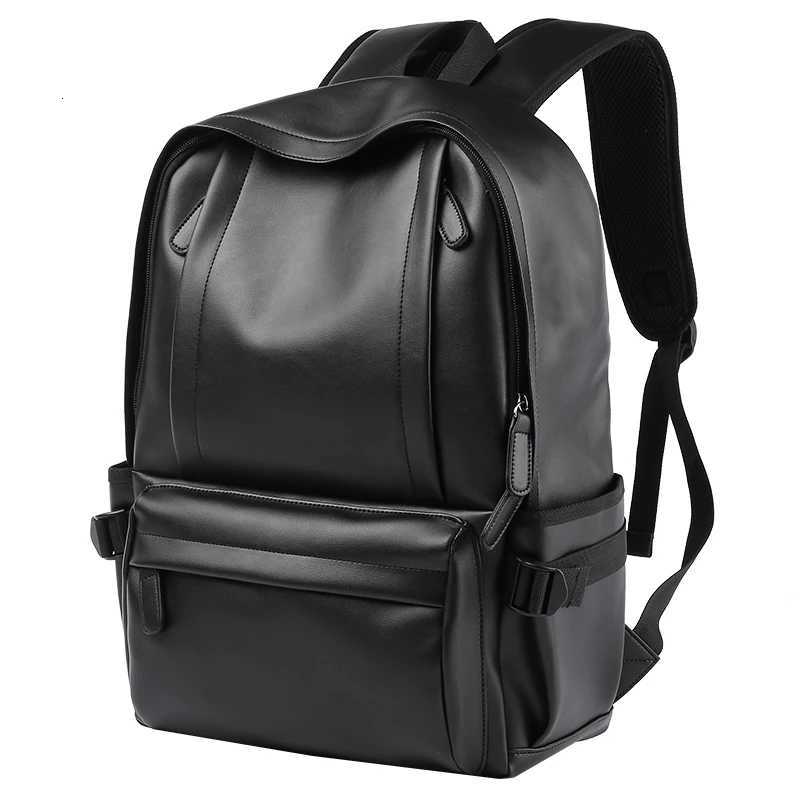 Leather Backpack for Men 14 inch Laptop Backpack Travel Daypack with USB Port Water Resistant Leather Business Daypack W251025