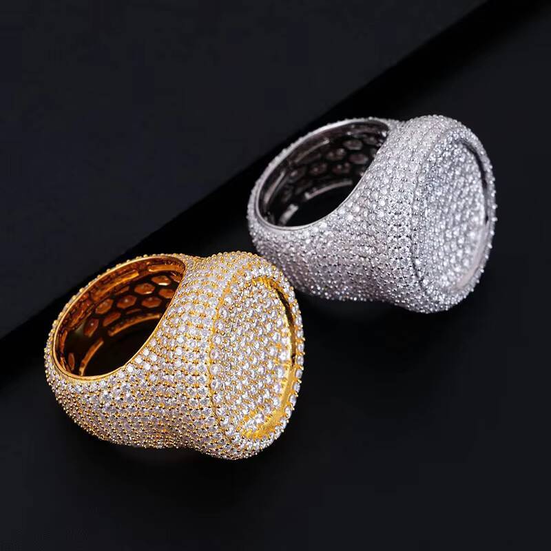 New Design Mens Jewelry Vvs Diamond 925 Silver Iced Out Moissanite Hip Hop Ring