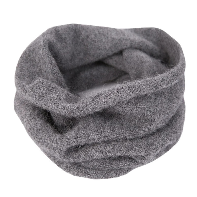 Women100 Wool Ring Scarves Soft Single Loop Neck Warmer Female Winter Cashmere Knitted Turtleneck Collar Neckerchief 251020