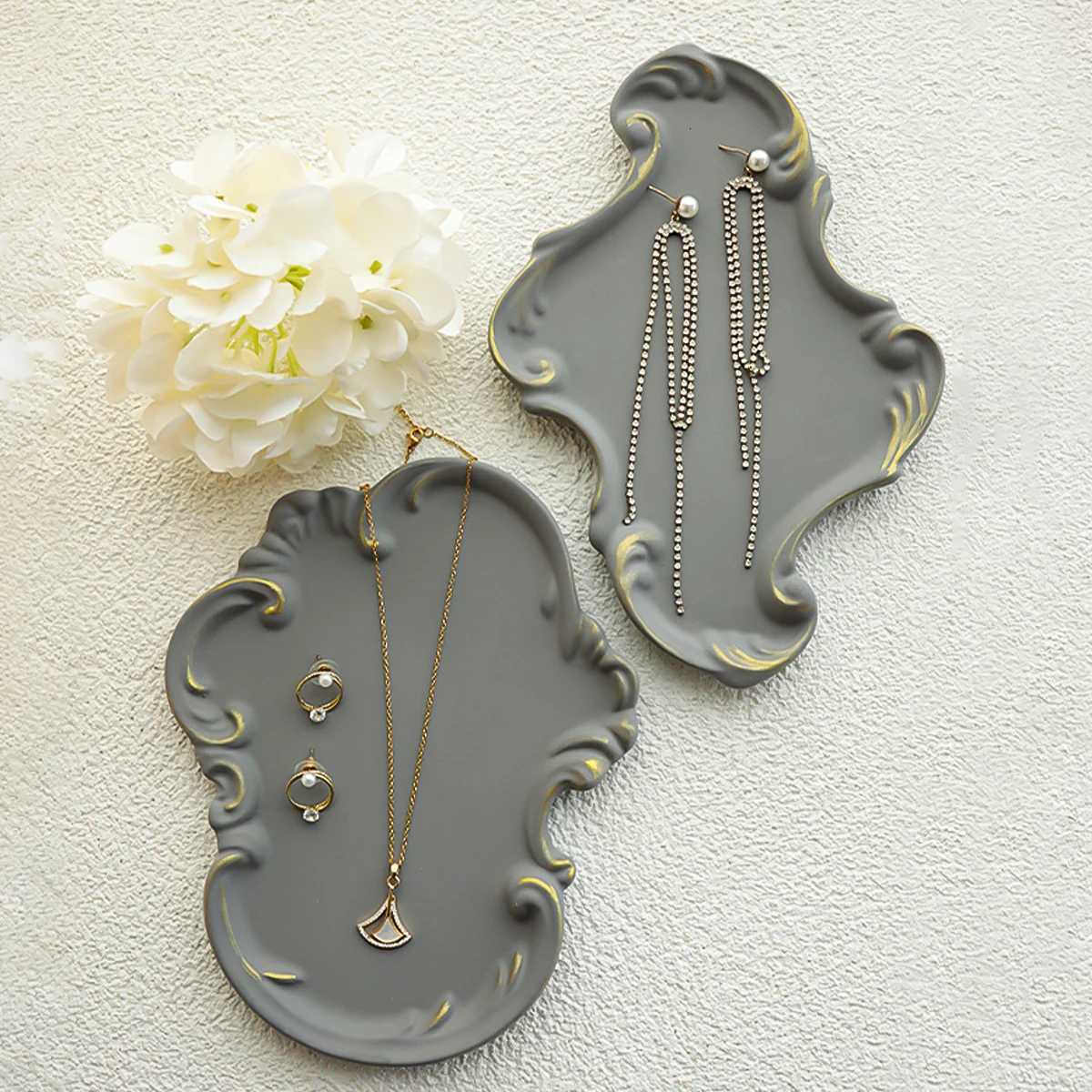 Baroque Style Storage Tray Silicone Mold DIY European Style Lace Tray Crafts Making Plaster Concrete Molds He Decor Y251025