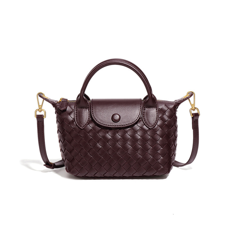 Hand-woven Dumpling Bag Retro Fashion design Bag Pu Leather Shoulder Crossbody Bag for Women